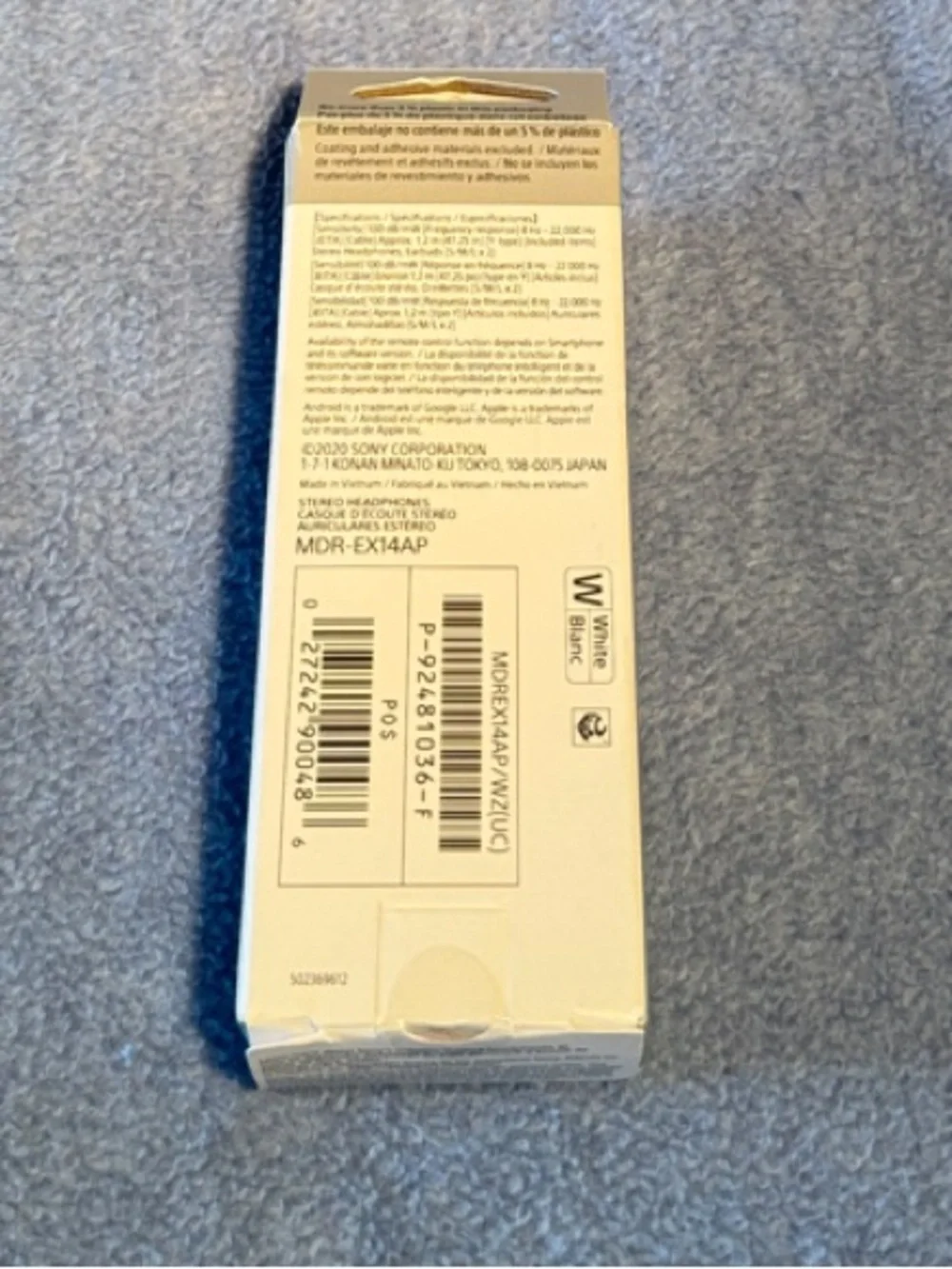 Sony White In-Ear Headphones with Inline Remote